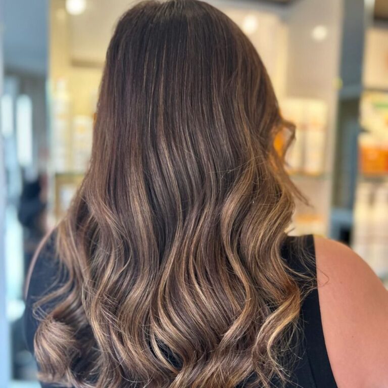 woman with brown wavy hair